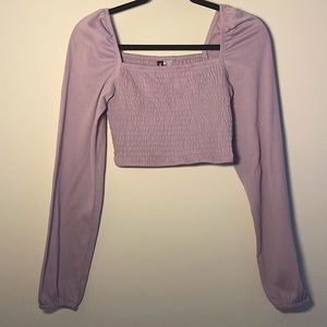 H&M Pastel Purple Ruched Crop Top